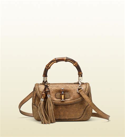 gucci ostrich bamboo bag|gucci ostrich top handle bag.